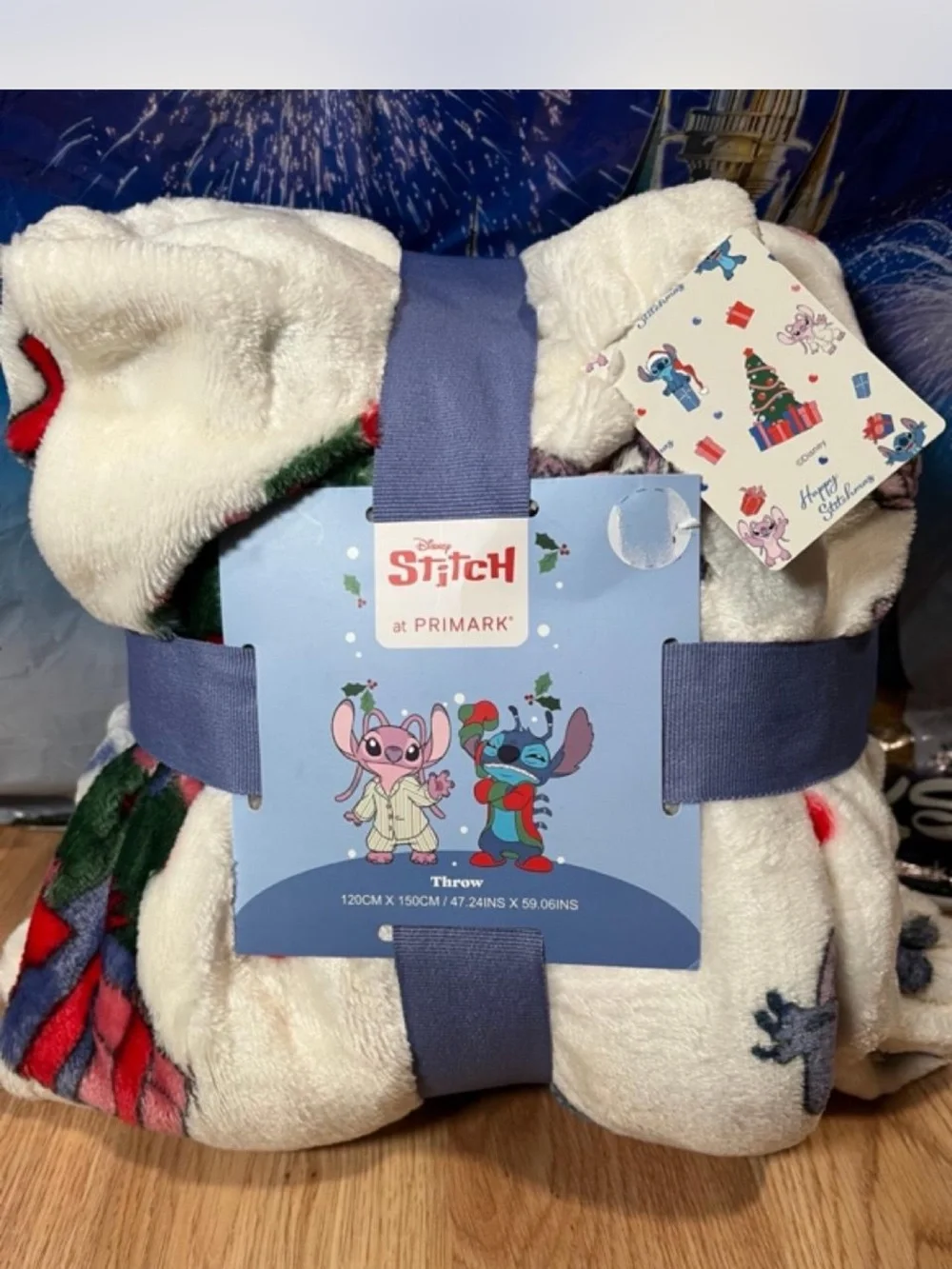 Disney Lilo & Stitch Angel Christmas Plush Throw Blanket  Primark Exclusive